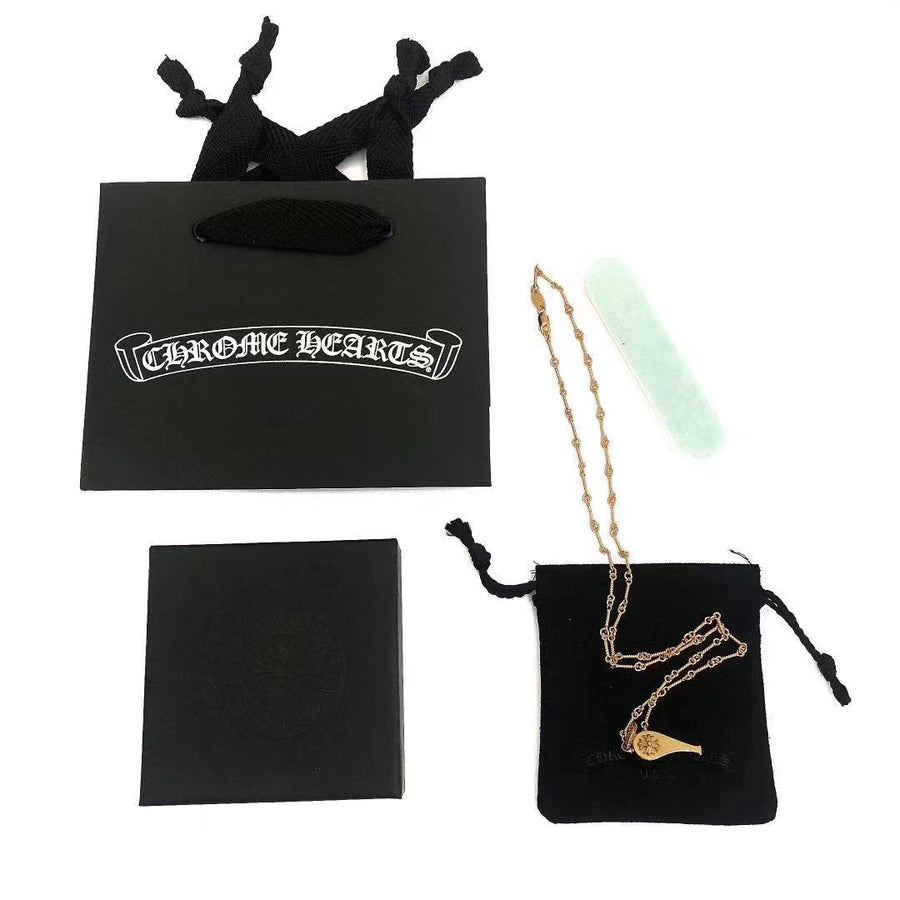 Floral Cross Whistle Pendant Necklace main product view