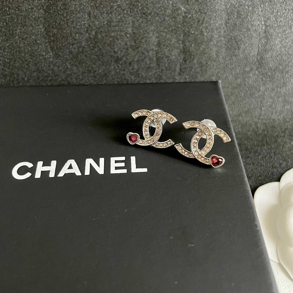 Signature Emblem Stud Earrings in Polished Metal-Tone – Design 054 detail view