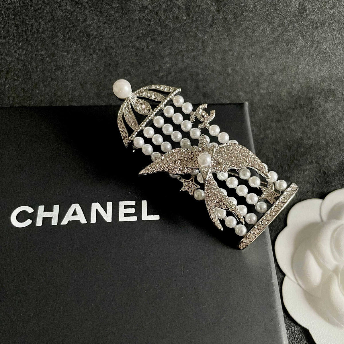 Signature Emblem Brooch in Polished Metal-Tone – Design 026 detail view