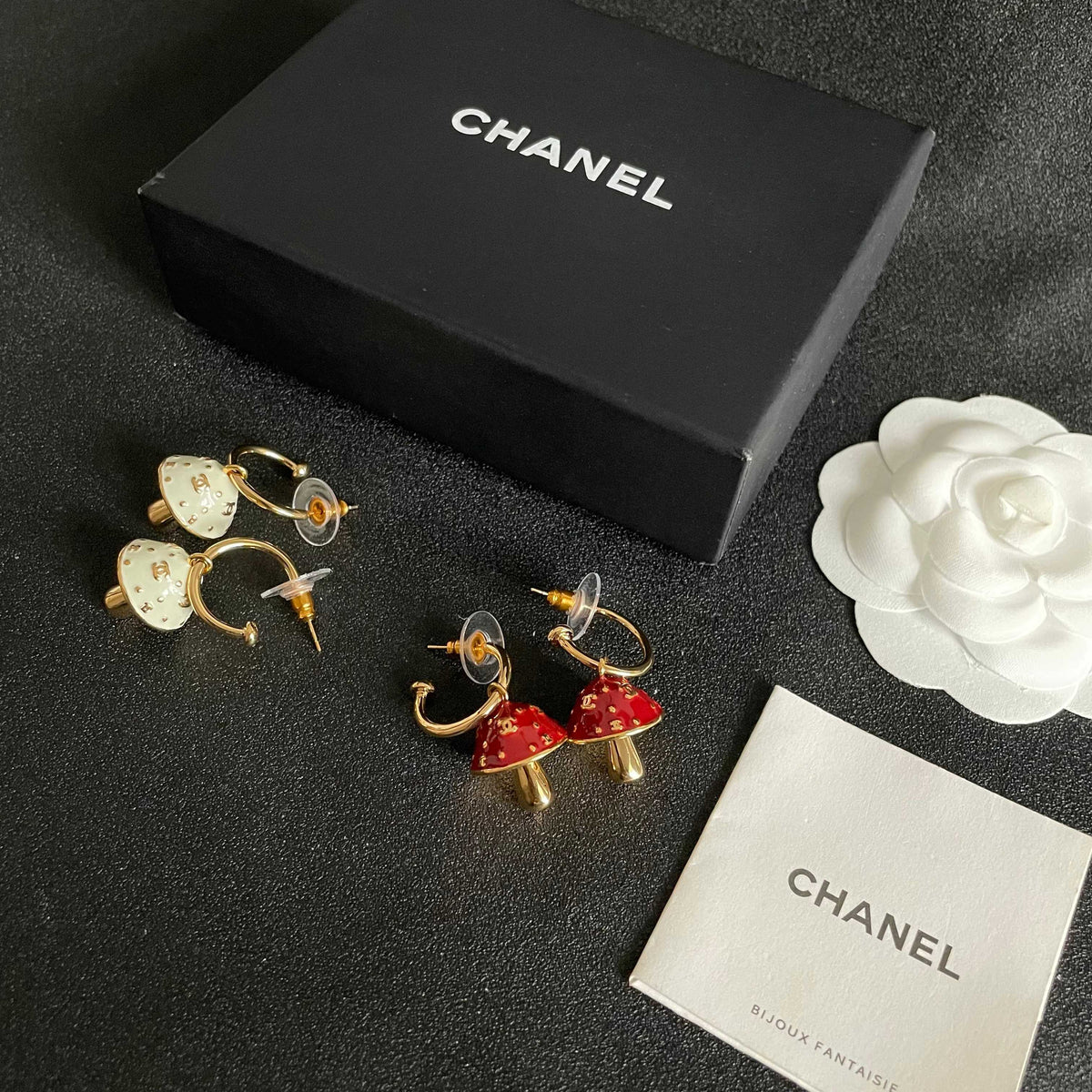 Signature Emblem Stud Earrings in Polished Metal-Tone – Design 117 side detail