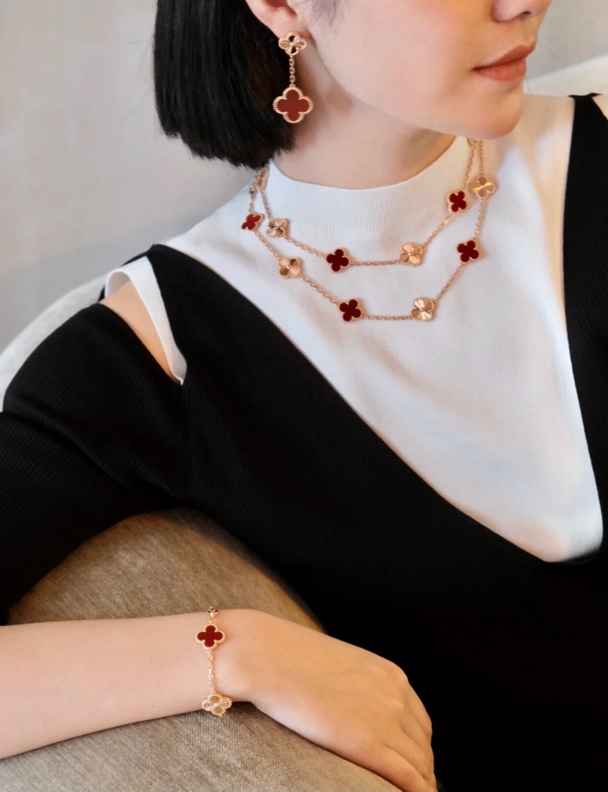 Clover Pendant Necklace in Rose-Gold-Tone – Rose Gold front product view