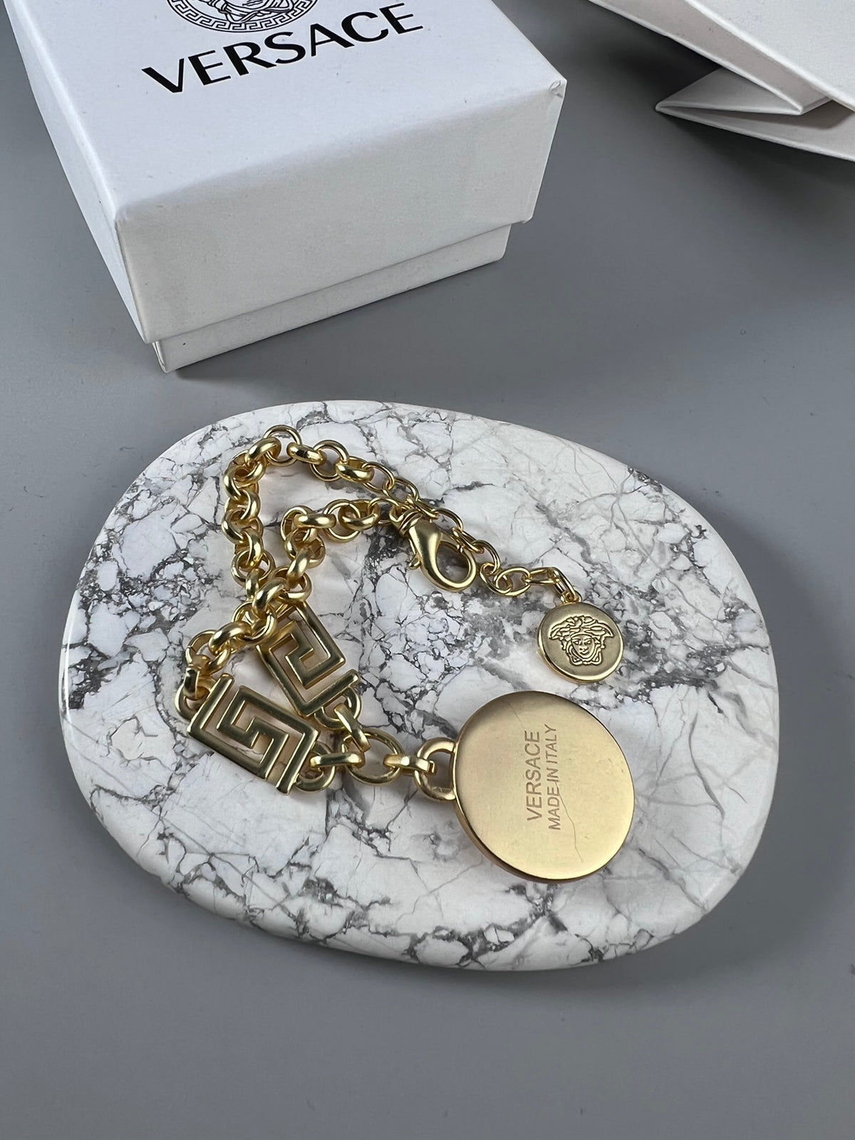 Statement Emblem Statement Bracelet in Polished Metal-Tone – Design 03 close-up detail