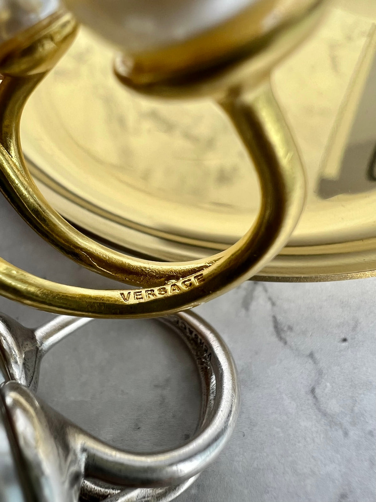 Statement Emblem Statement Ring in Polished Metal-Tone – Design 03 detail view