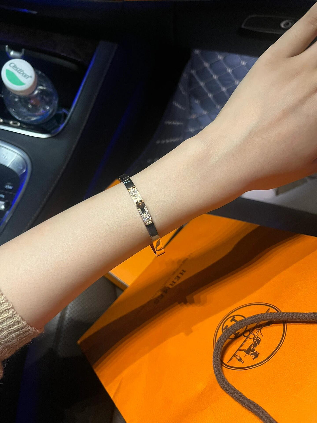 Geometric Emblem Bangle in Rose-Gold-Tone – Rose Gold Detail detail view