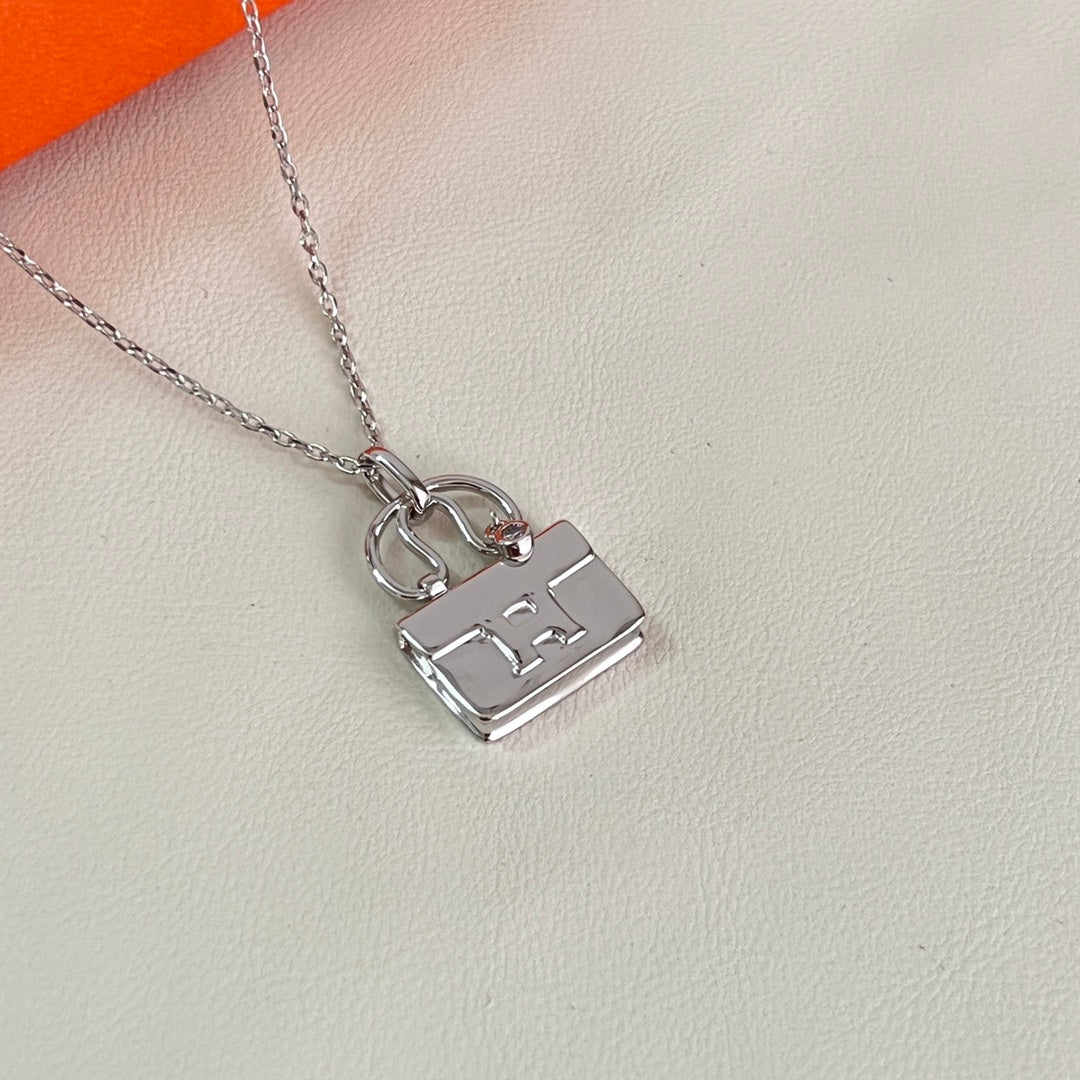 Horse Pendant Necklace in Polished Metal-Tone – Design 009 styled product view