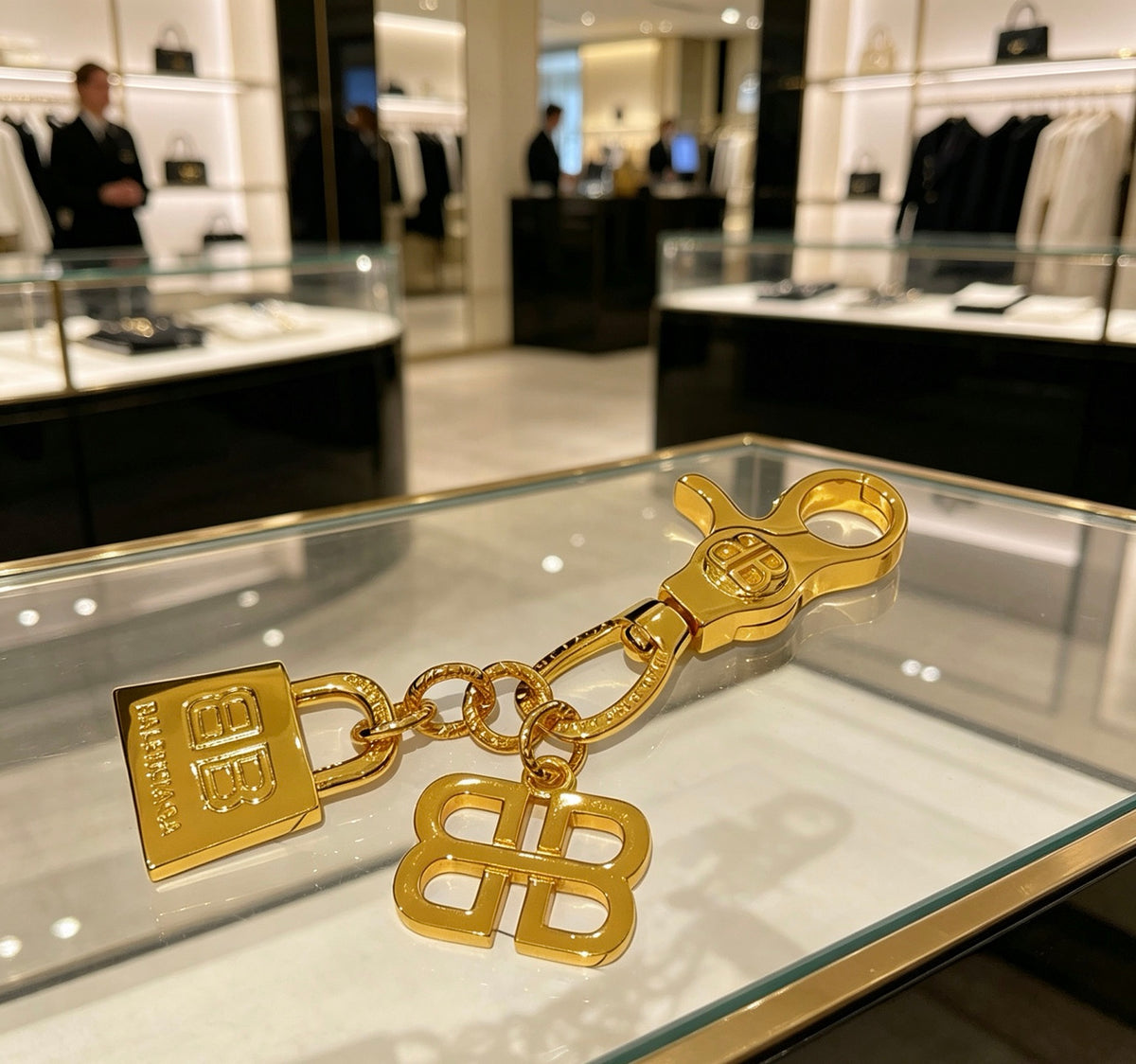 Key Jewelry Accessory in Polished Metal-Tone – Design 020 styled product view