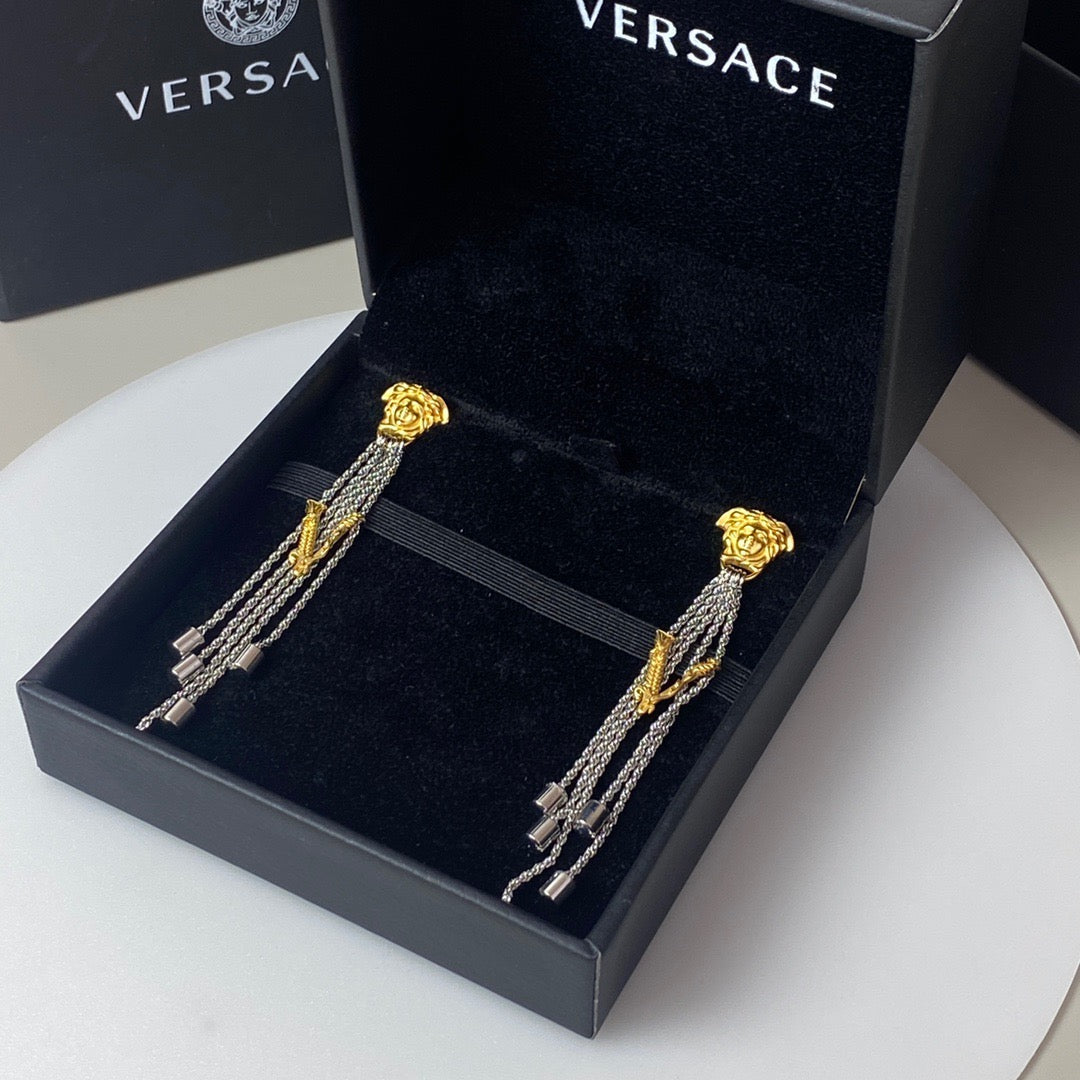 Statement Emblem Stud Earrings in Polished Metal-Tone – Design 05 detail view