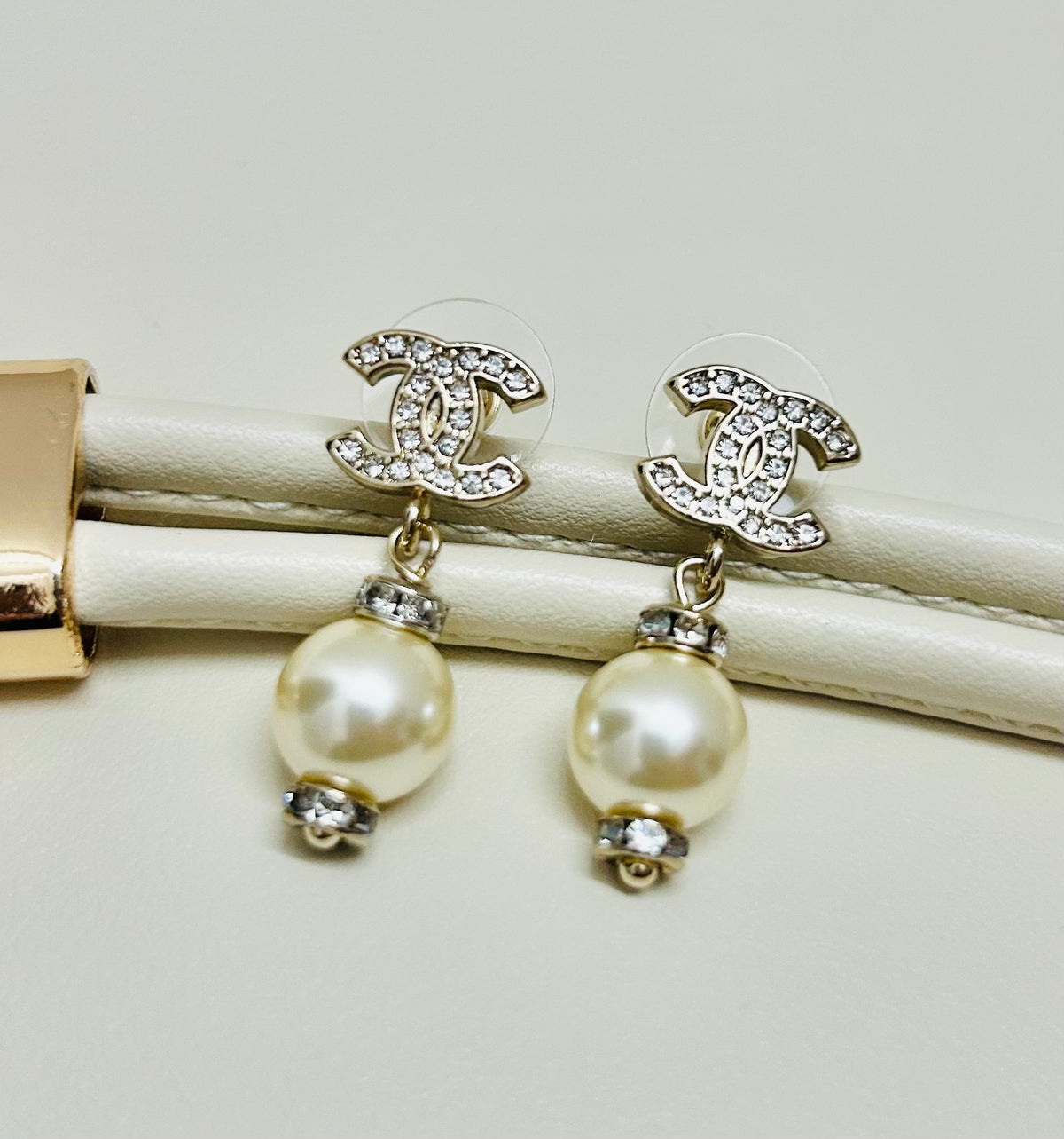 Signature Emblem Stud Earrings in Polished Metal-Tone – Design 064 styled product view