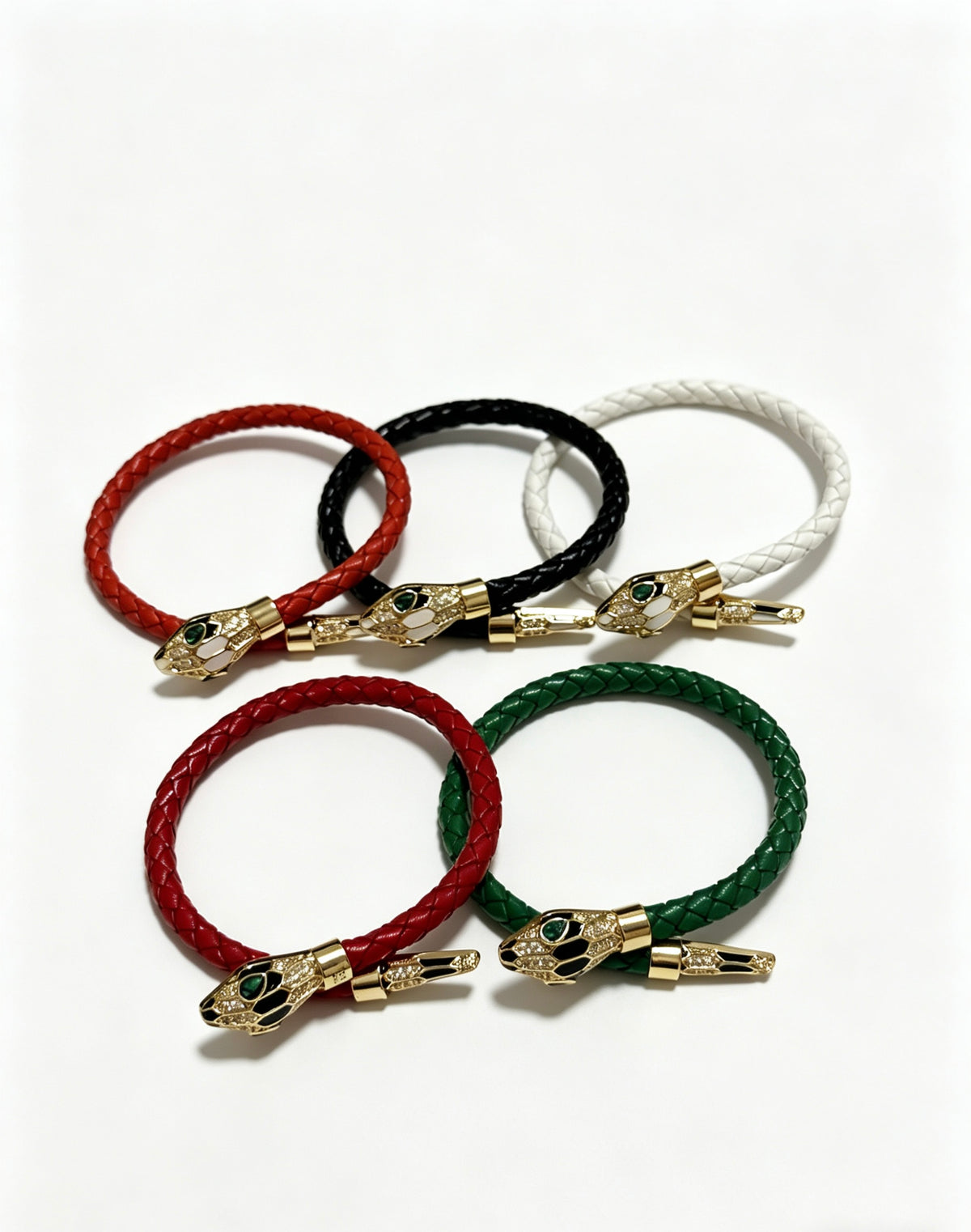Geometric Emblem Braided Bracelet in Polished Metal-Tone – Design 016 side detail