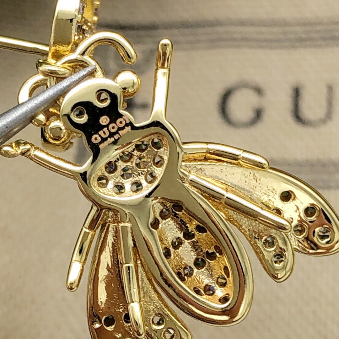 Bee Statement Earrings in Polished Metal-Tone – Bee Detail styled product view