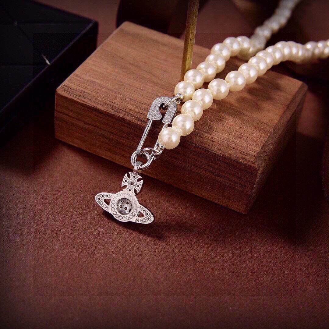 Orb Pendant Necklace in Polished Metal-Tone – Design 060 styled product view