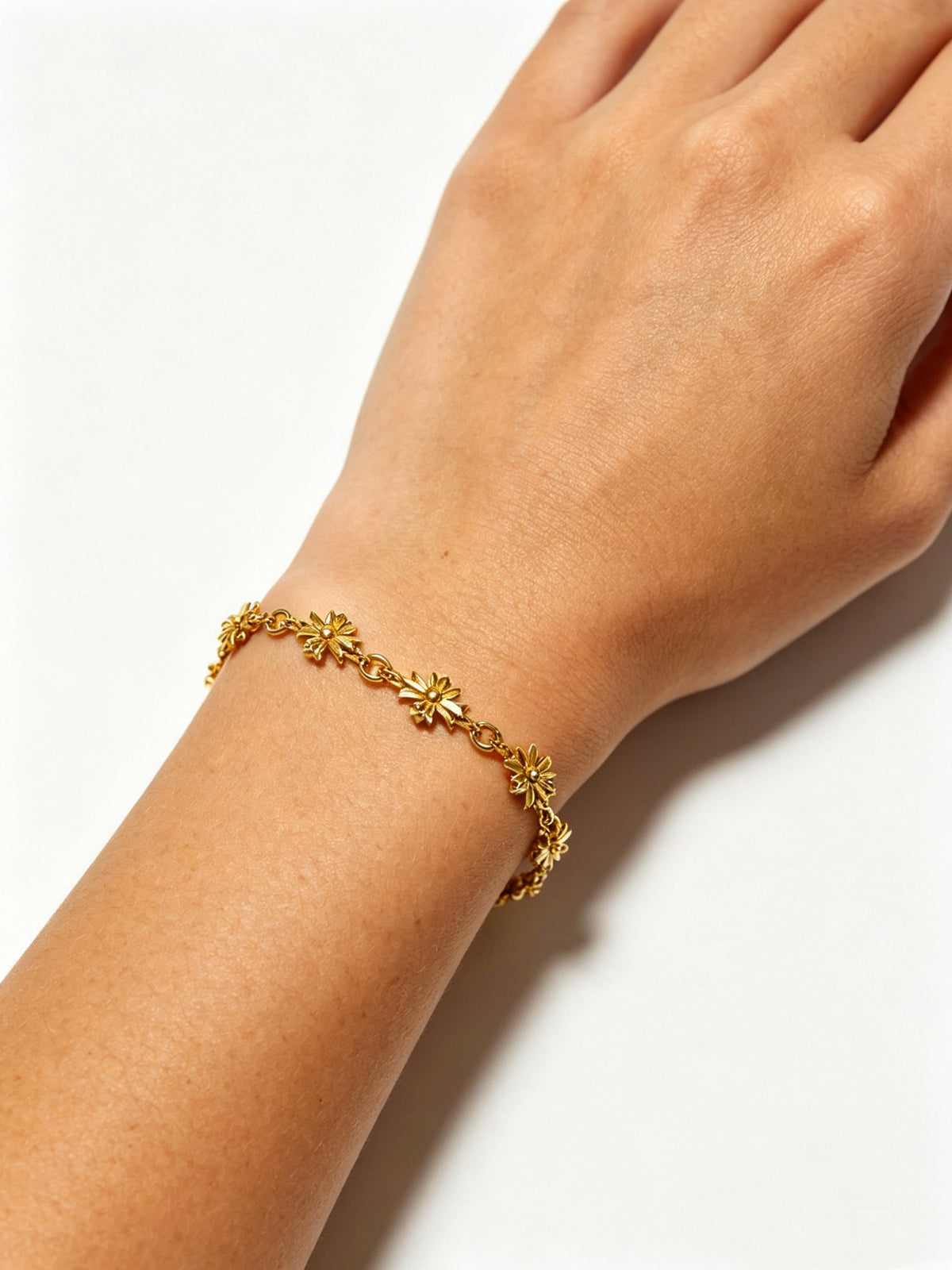 Signature Emblem Bracelet in Polished Metal-Tone – Design 014 detail view