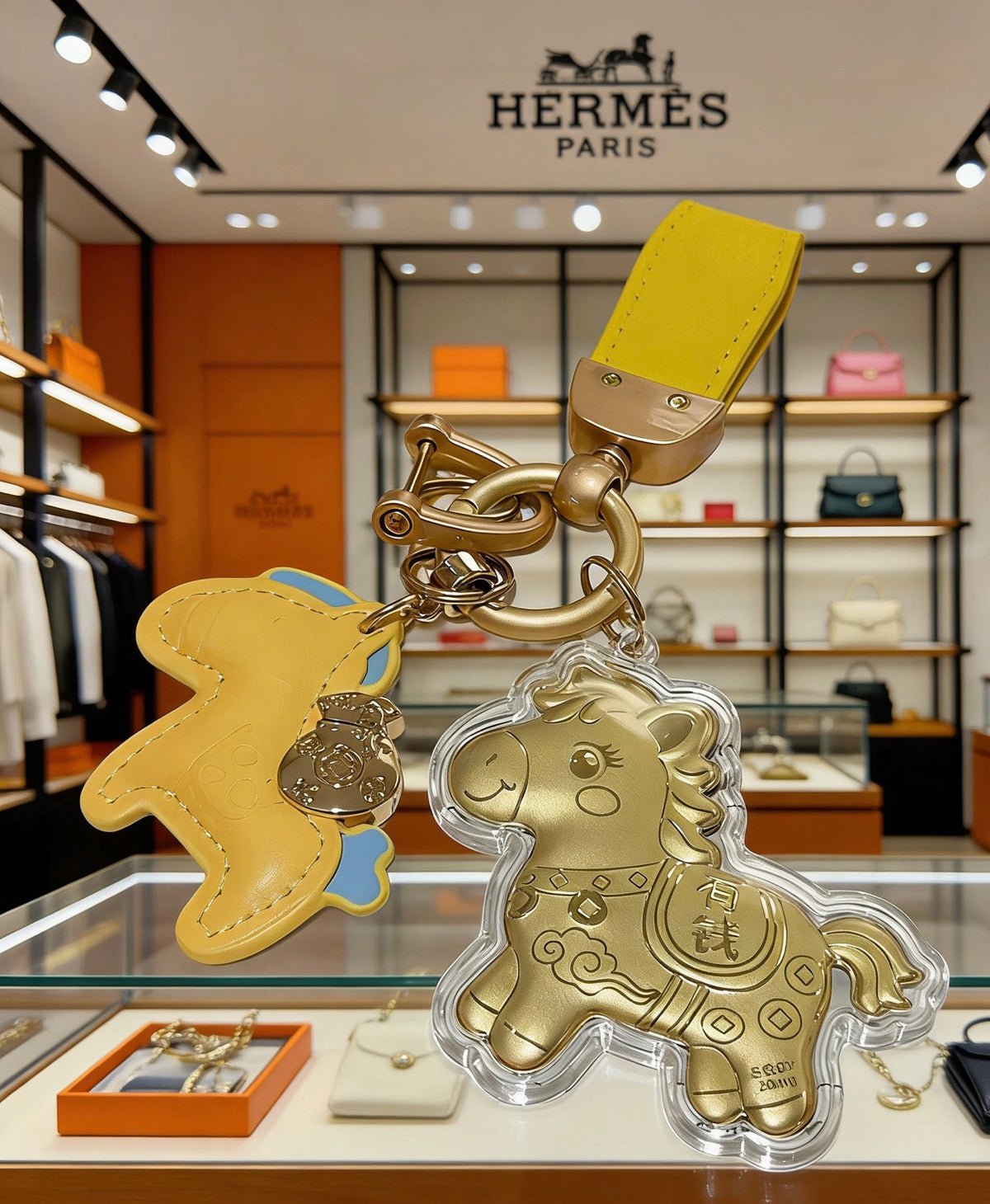 Horse Keychain in Silver-Tone – Design 011 styled product view