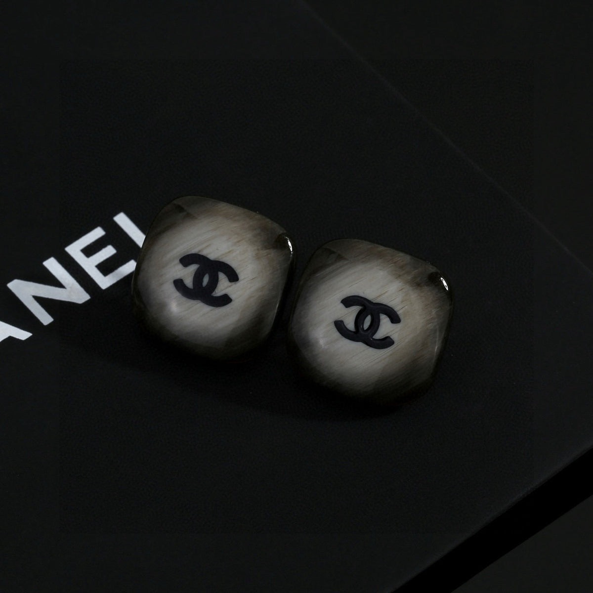 Signature Emblem Stud Earrings in Polished Metal-Tone – Design 016 main product view