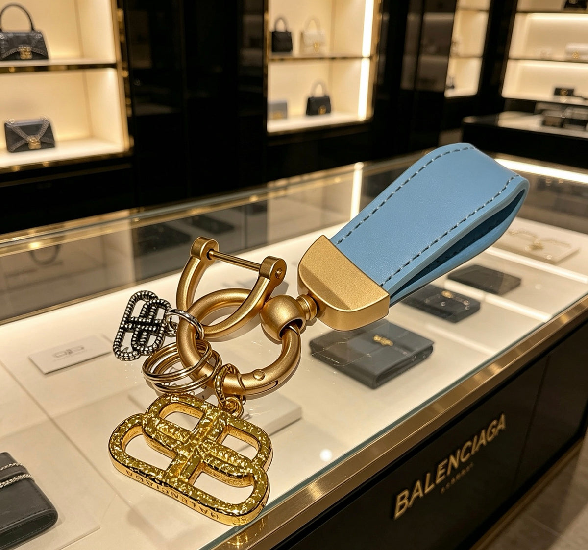 Key Jewelry Accessory in Polished Metal-Tone – Design 006 styled product view