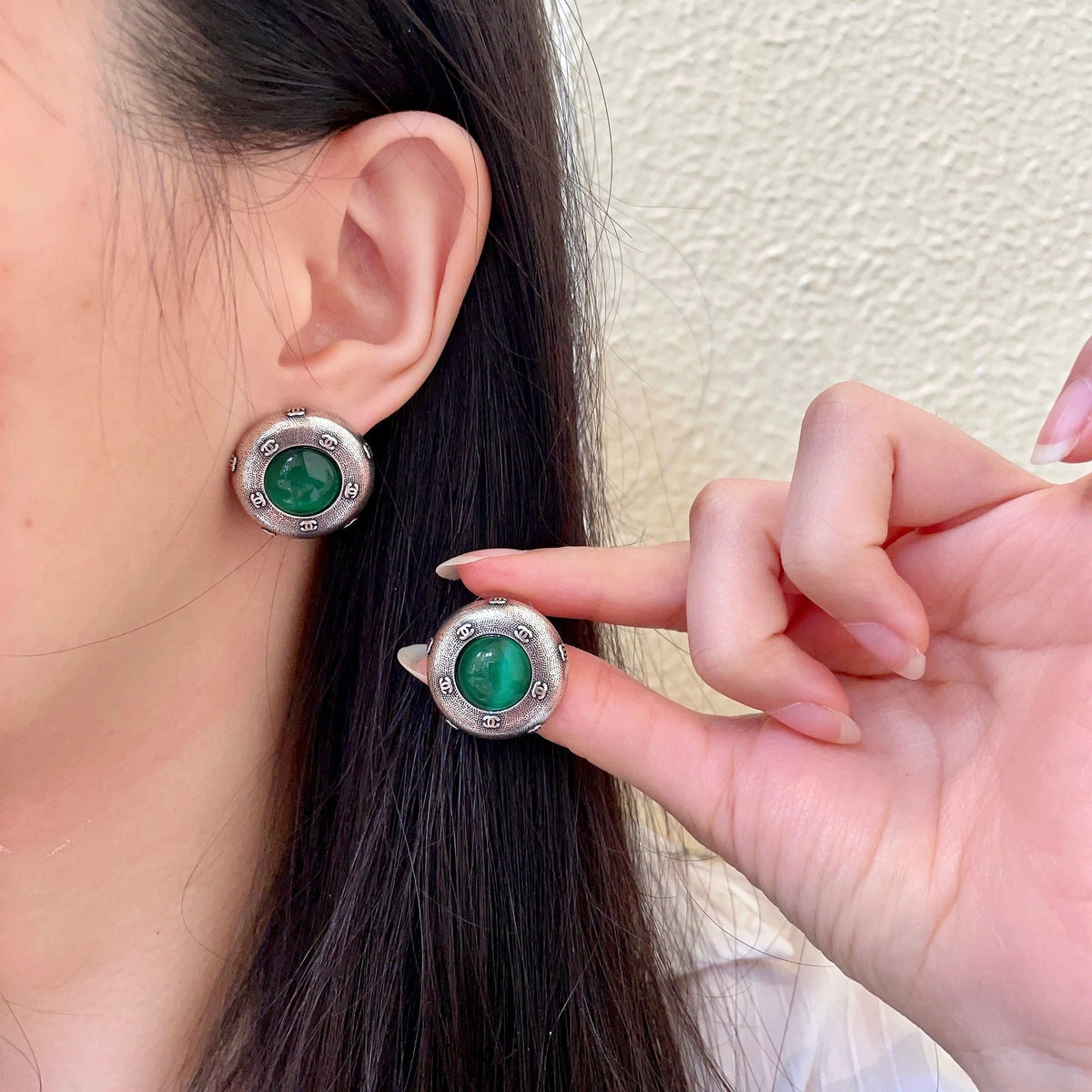 Martin Graham stud earrings in polished metal-tone – main product view