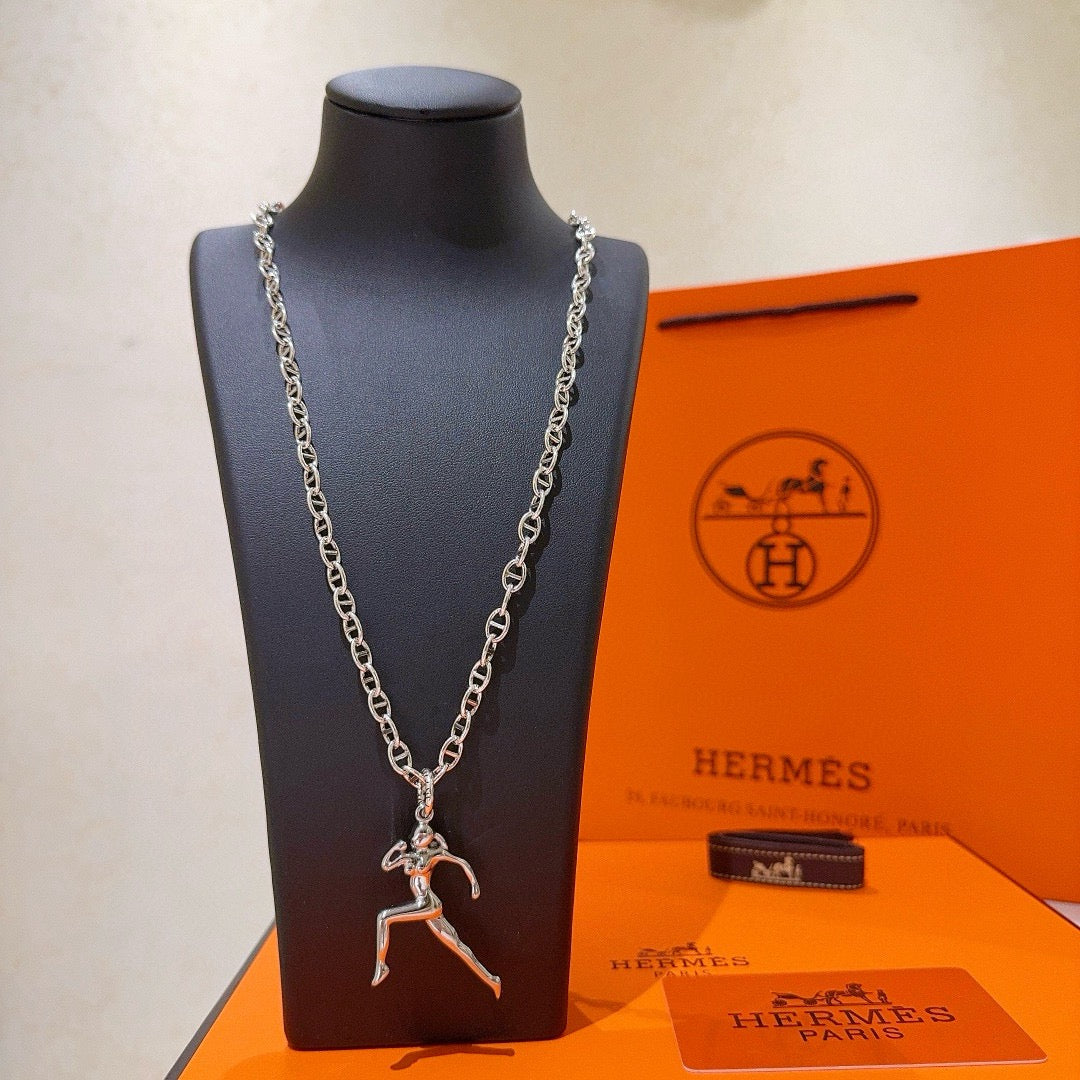 Martin Graham pendant necklace in polished metal-tone – main product view
