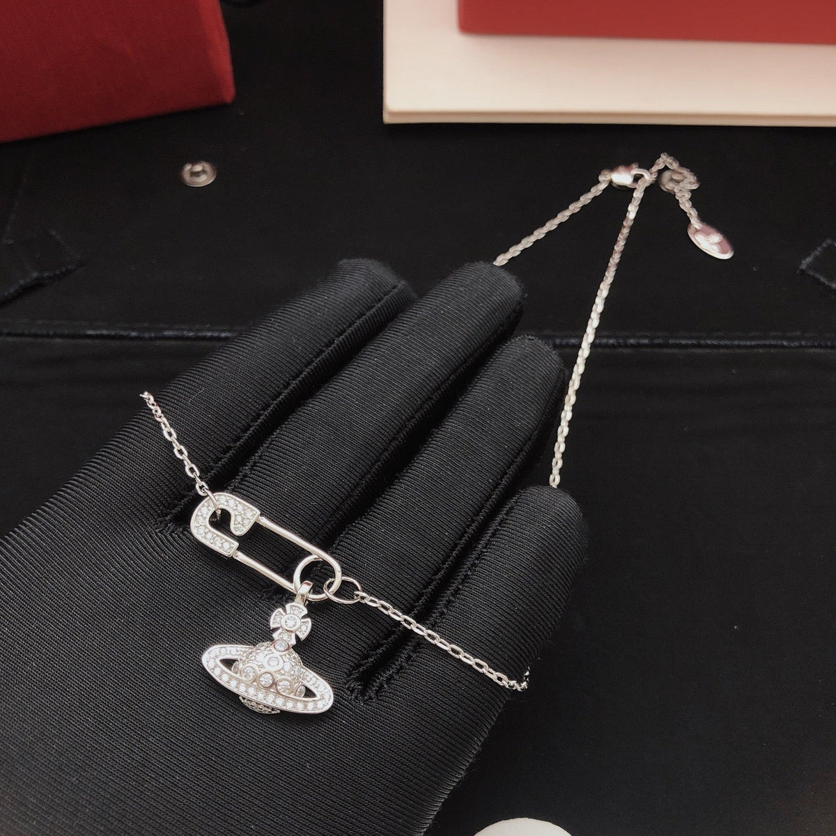 Martin Graham pendant necklace in polished metal-tone – main product view