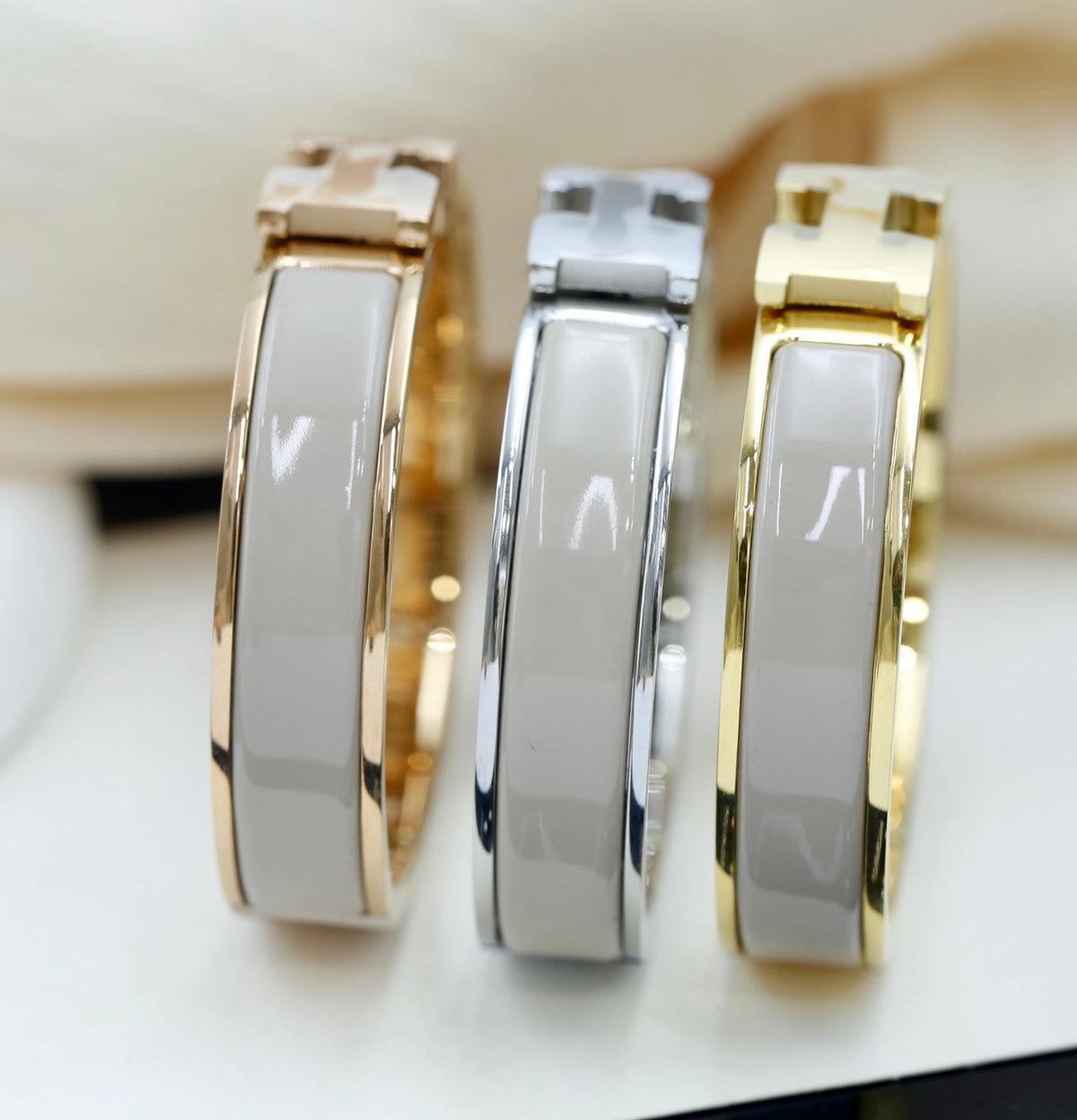 Martin Graham bangle in polished metal-tone – main product view