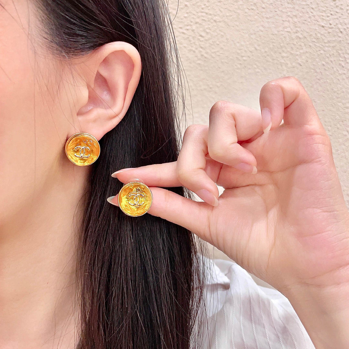 Martin Graham stud earrings in polished metal-tone – main product view