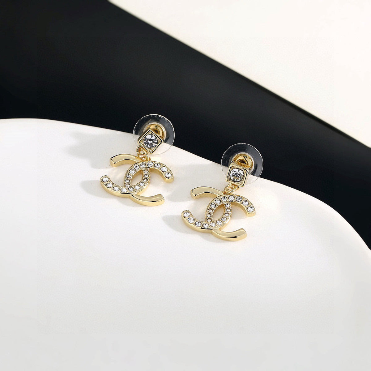 Martin Graham stud earrings in polished metal-tone – main product view