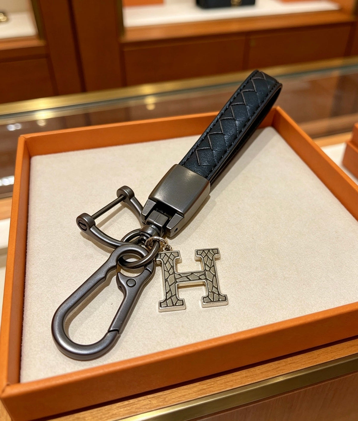 Martin Graham keychain in polished metal-tone – main product view