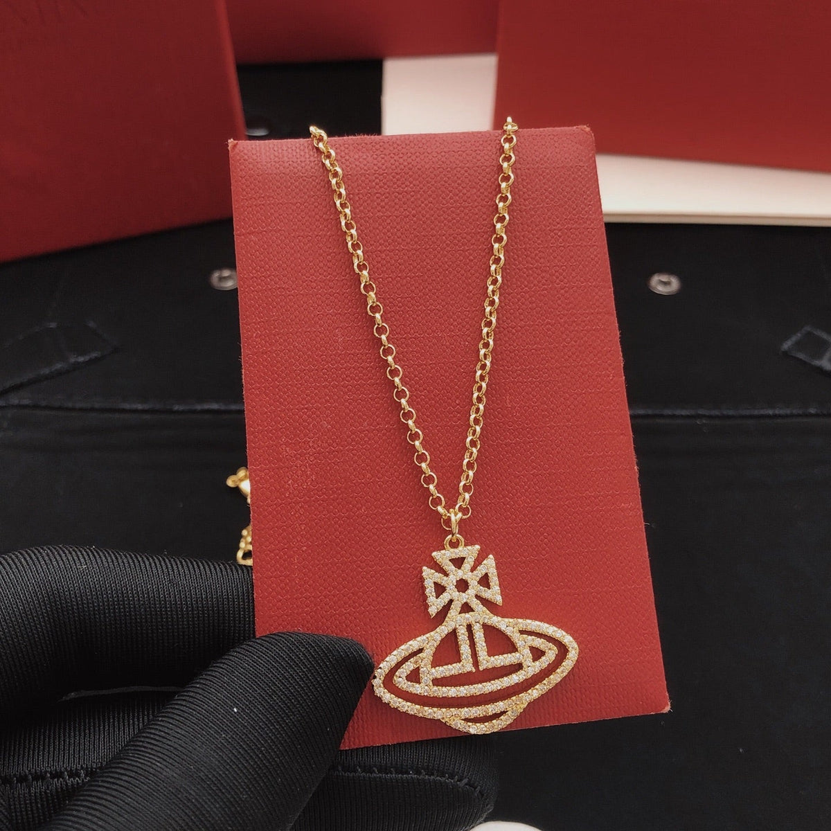Martin Graham pendant necklace in polished metal-tone – main product view