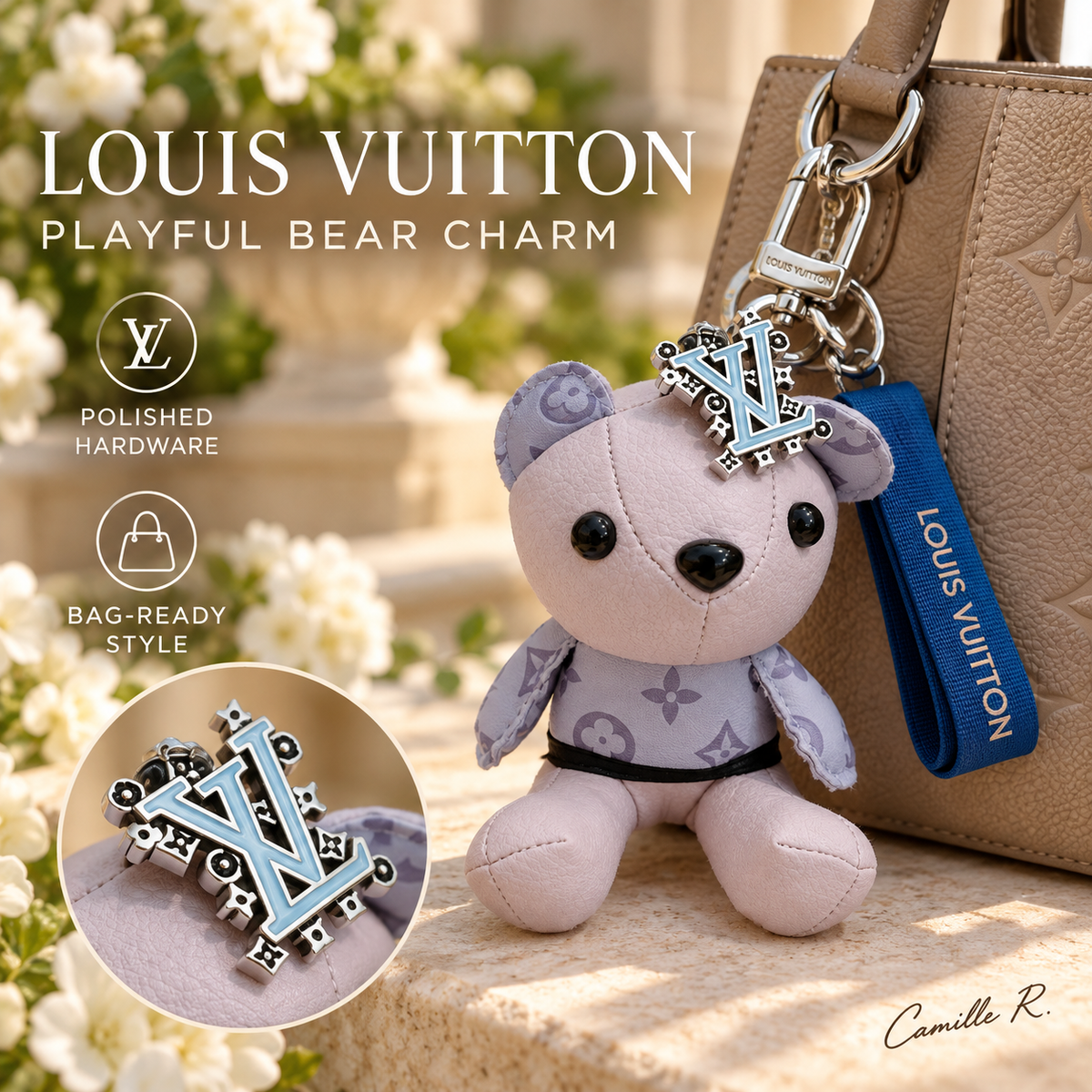 Martin Graham keychain in polished metal-tone