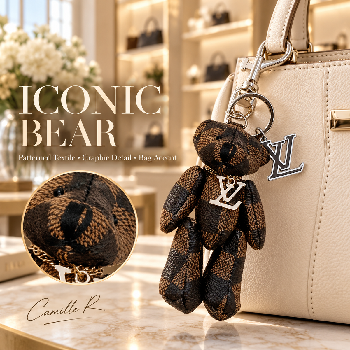 Martin Graham keychain in polished metal-tone