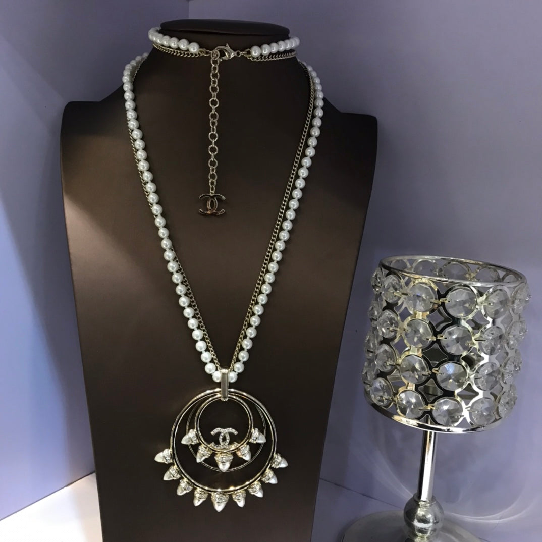 Martin Graham pendant necklace in polished metal-tone – main product view