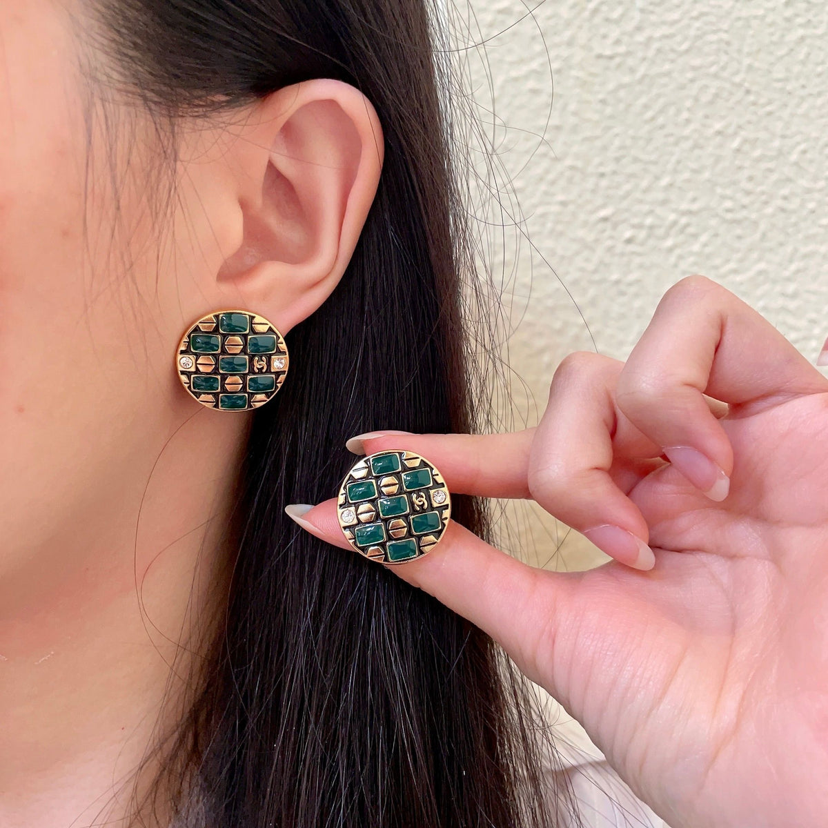 Martin Graham stud earrings in polished metal-tone – main product view