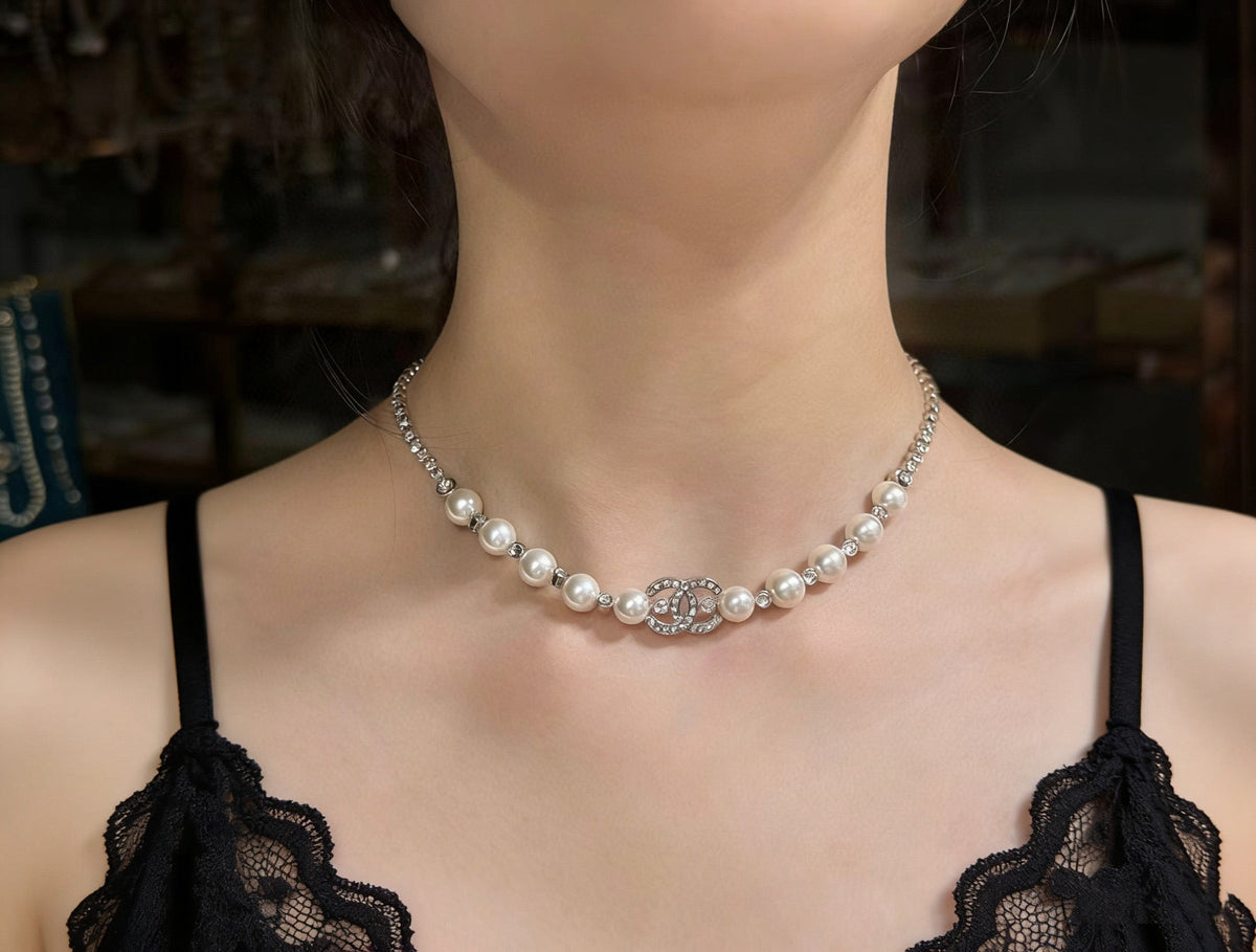 Martin Graham pendant necklace in polished metal-tone – main product view