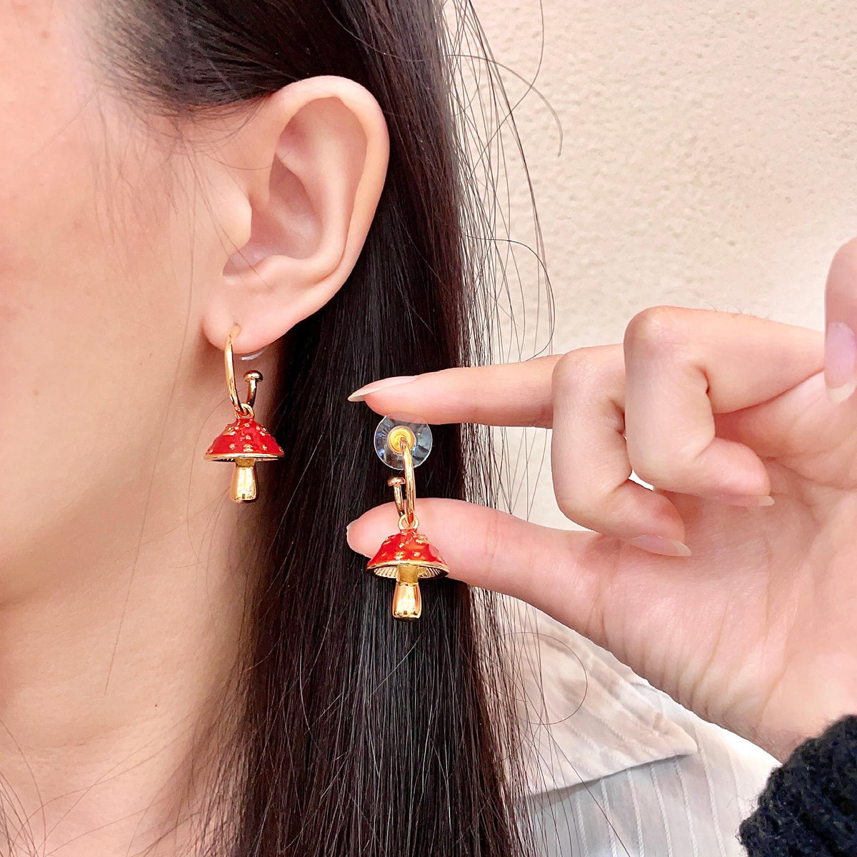 Martin Graham stud earrings in polished metal-tone – main product view