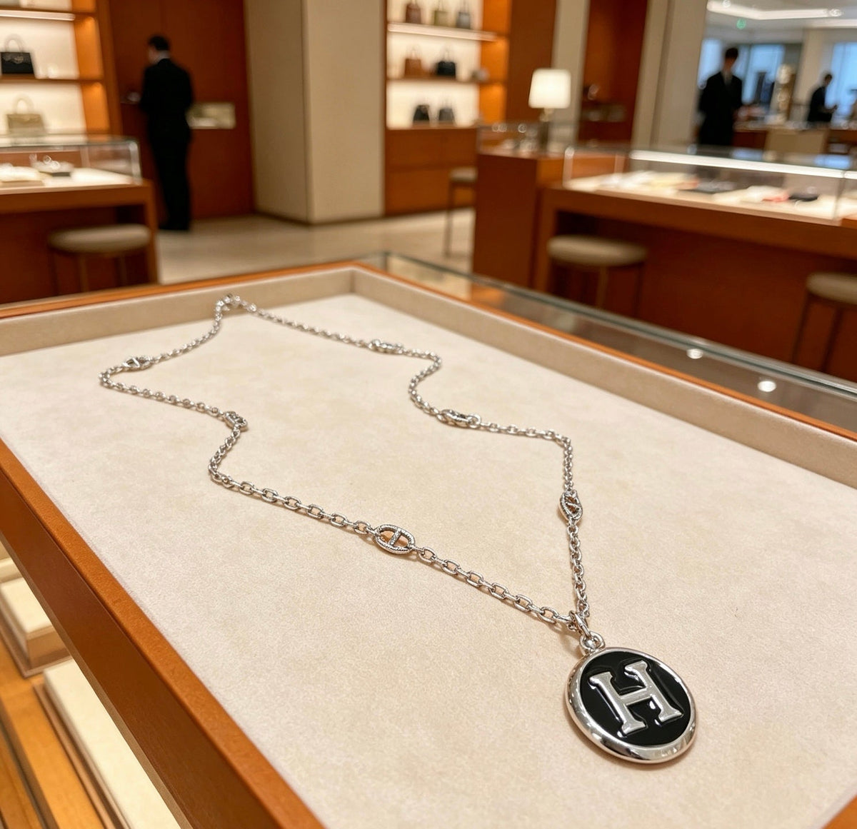 Martin Graham pendant necklace in polished metal-tone – main product view
