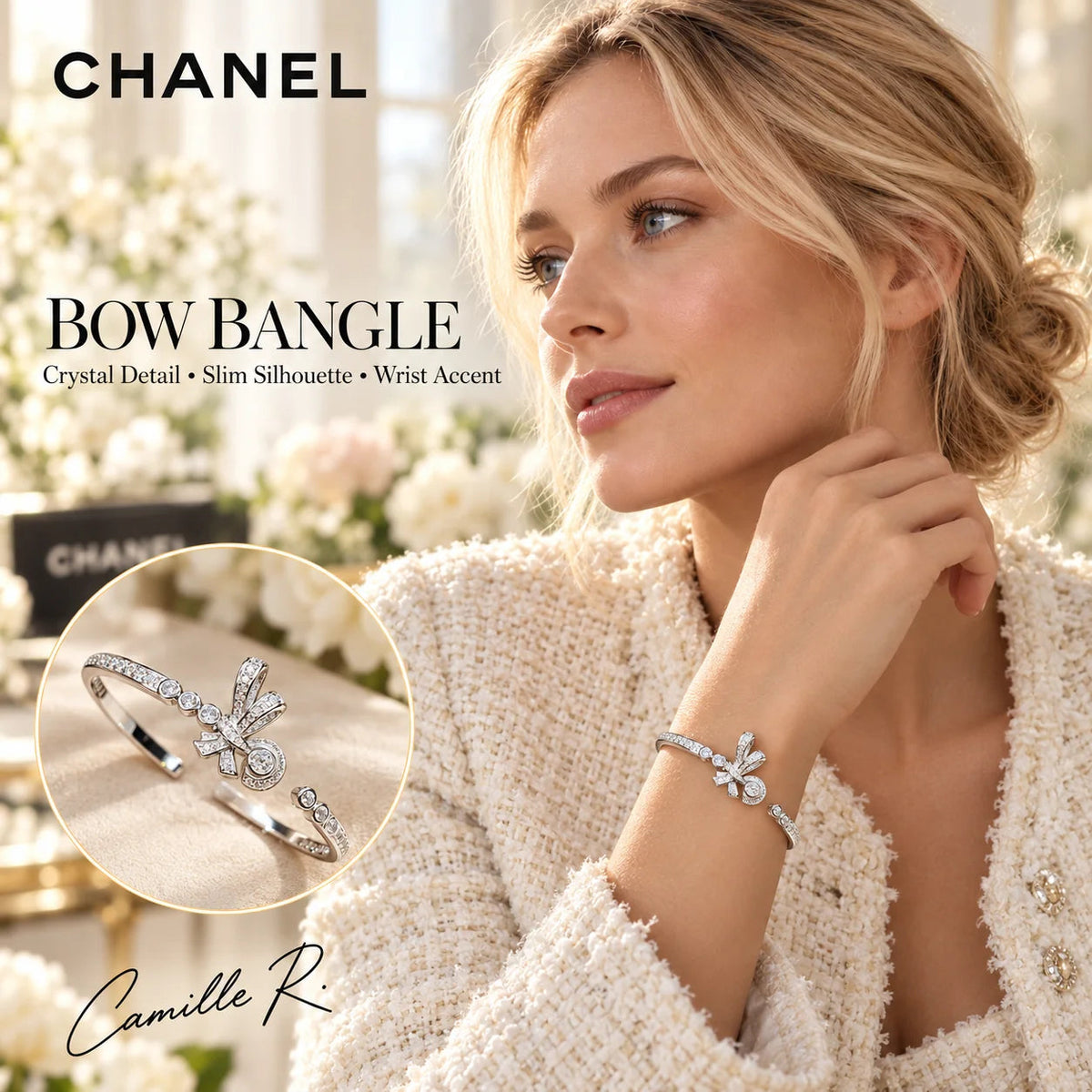 Martin Graham bangle in polished metal-tone