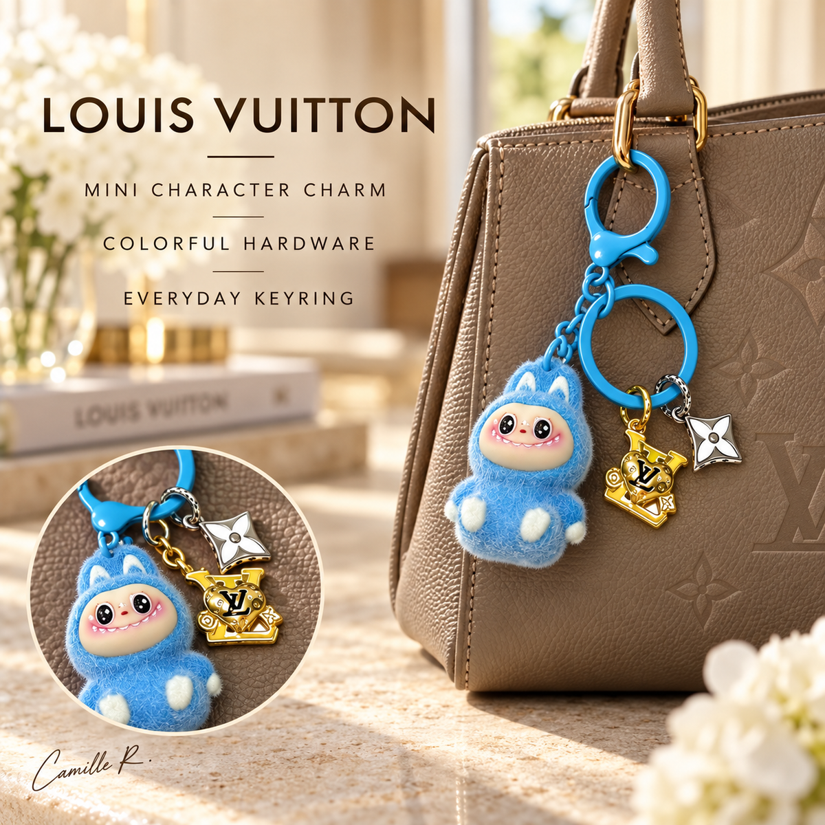 Martin Graham keychain in polished metal-tone