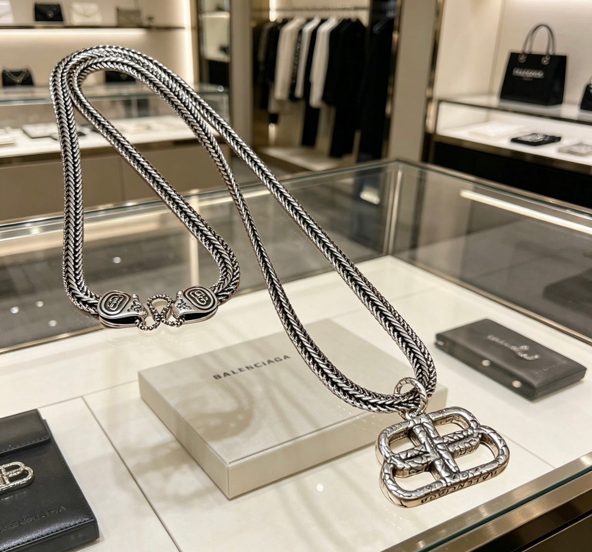 Martin Graham pendant necklace in polished metal-tone – main product view