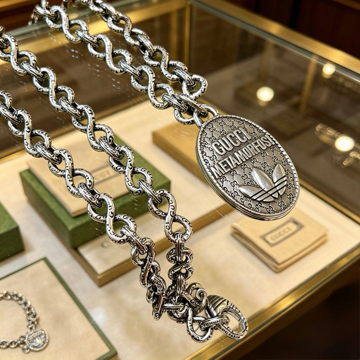 Martin Graham pendant necklace in polished metal-tone – main product view