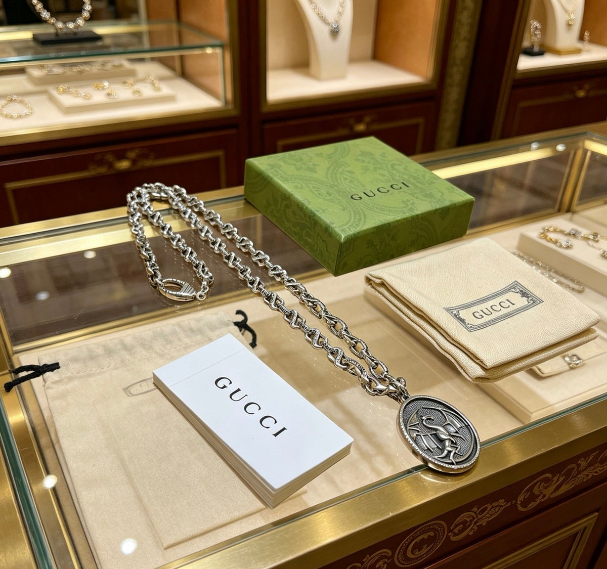 Martin Graham pendant necklace in polished metal-tone – main product view