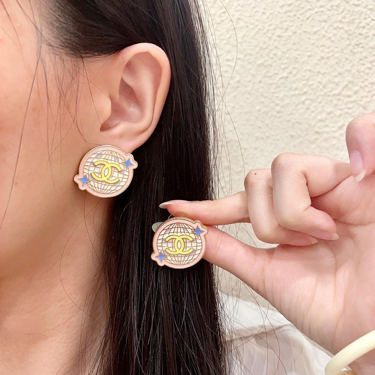 Martin Graham stud earrings in polished metal-tone – main product view