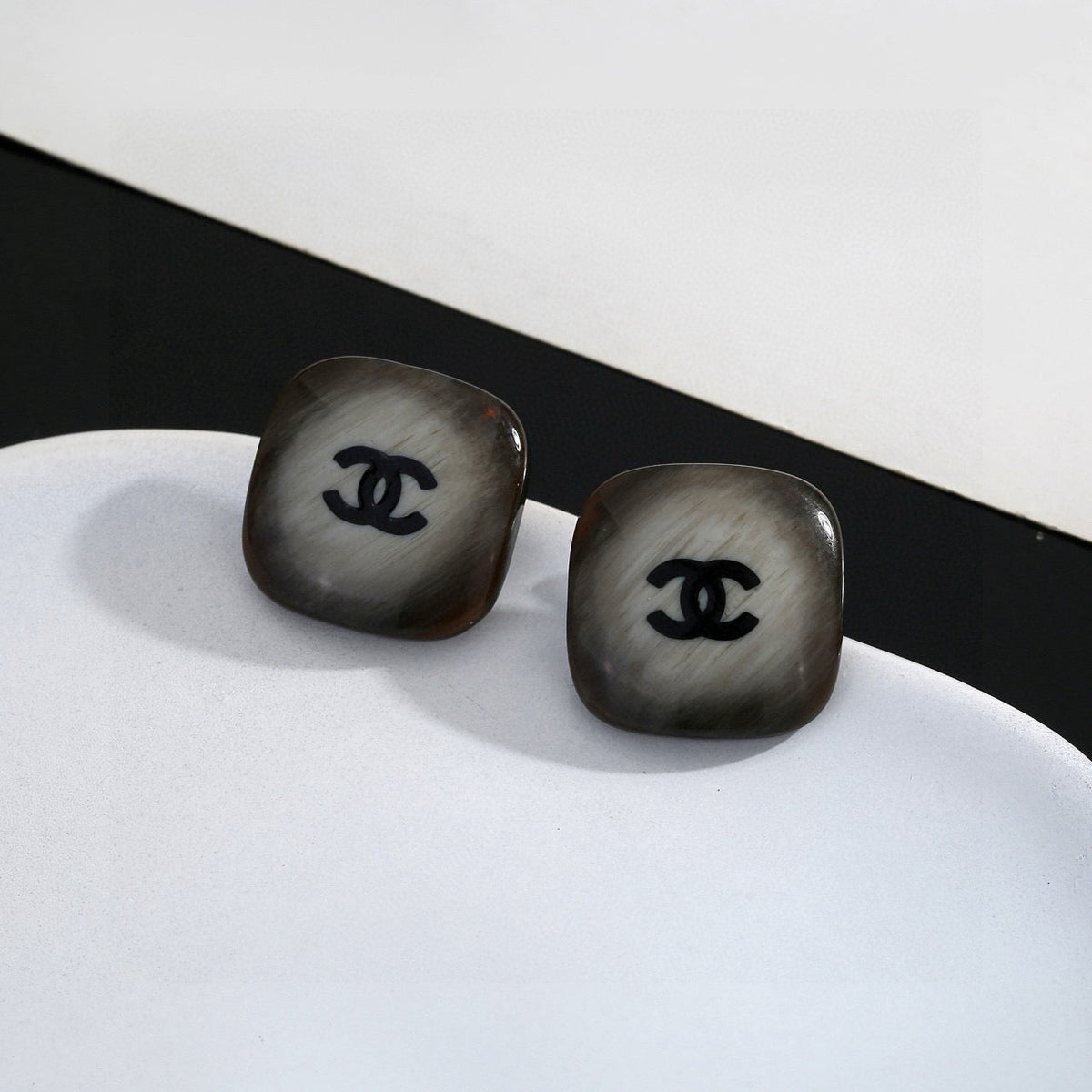 Martin Graham stud earrings in polished metal-tone – main product view