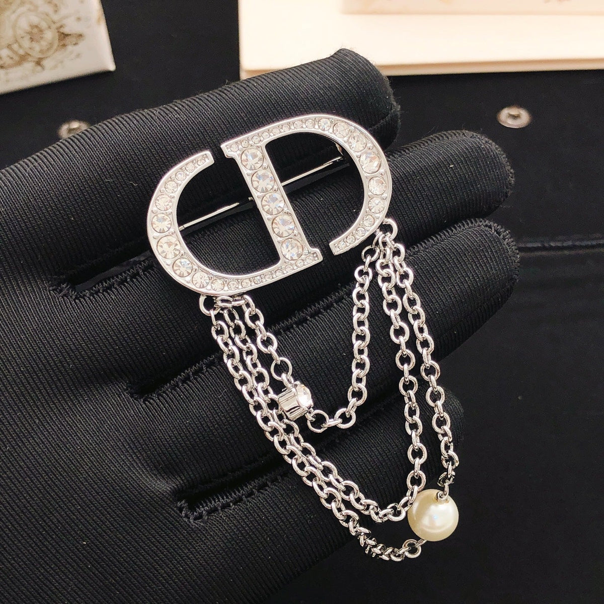 Martin Graham brooch in polished metal-tone