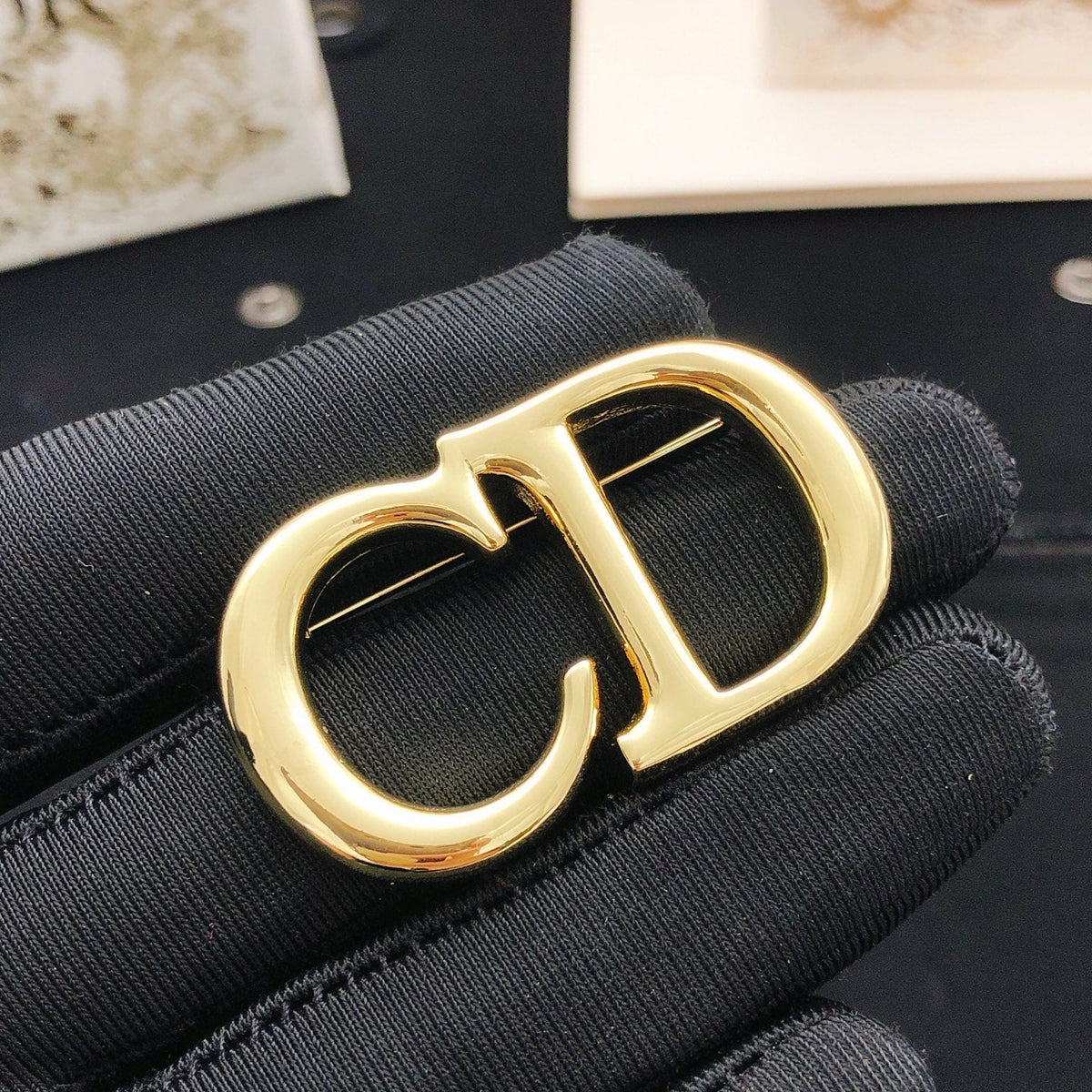 Martin Graham brooch in polished metal-tone