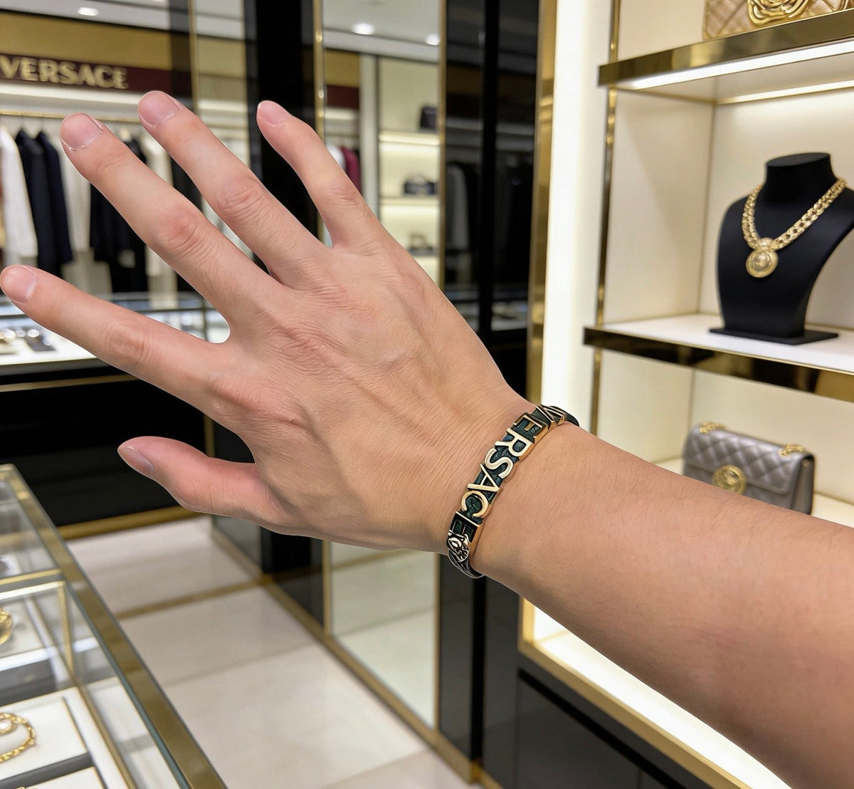 Martin Graham bracelet in polished metal-tone – styled product view