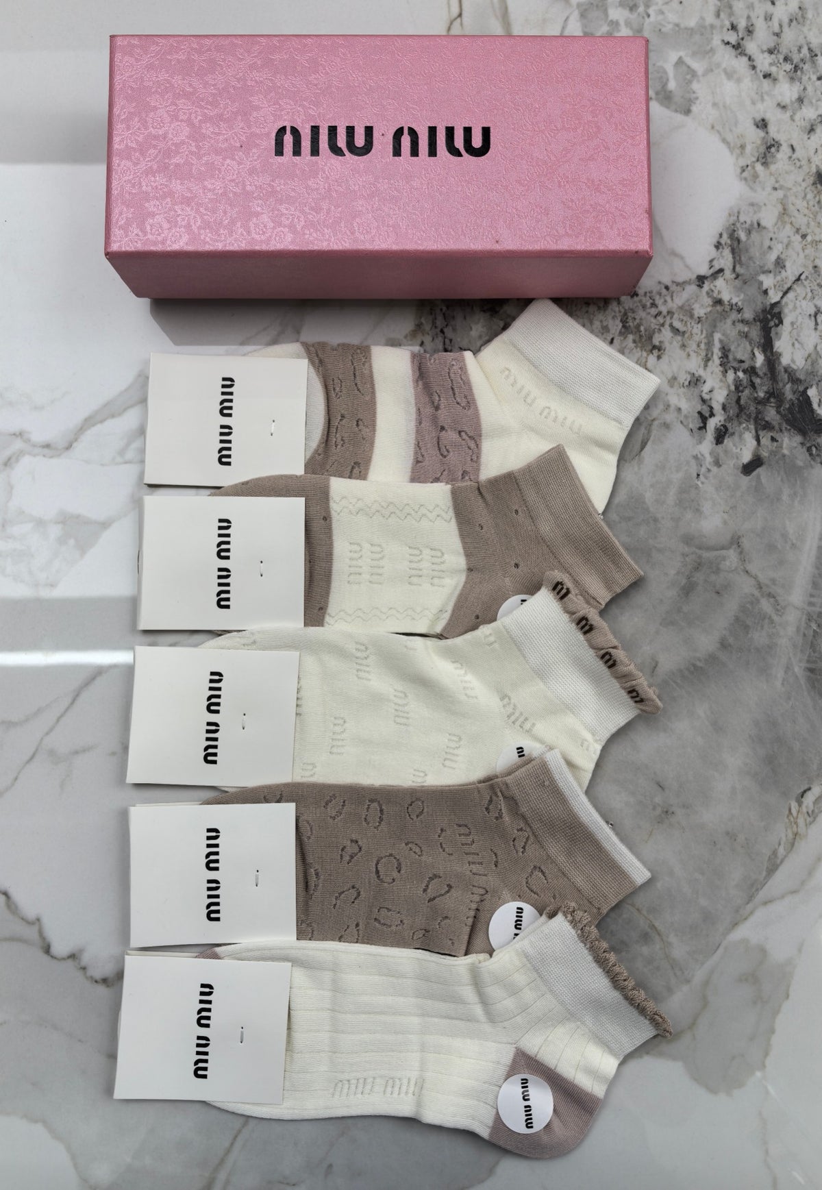 Miu Miu Modal No-Show Socks - 5-Pair Set