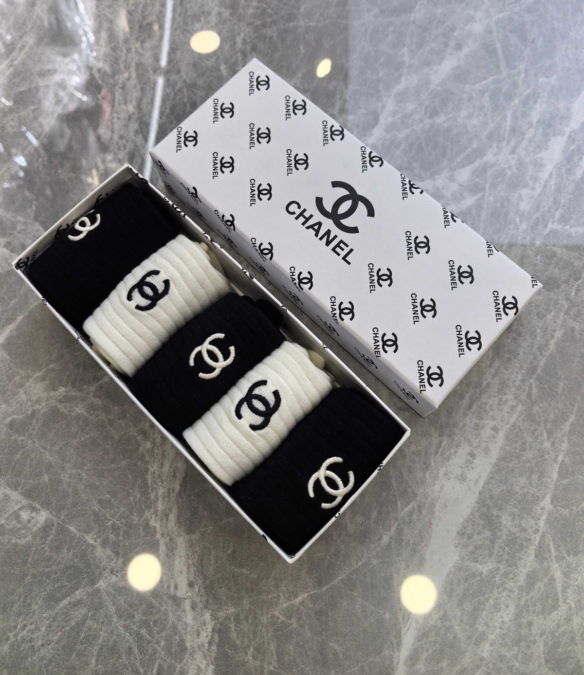 Chanel Small Emblem Crew Socks - 5-Pair Set