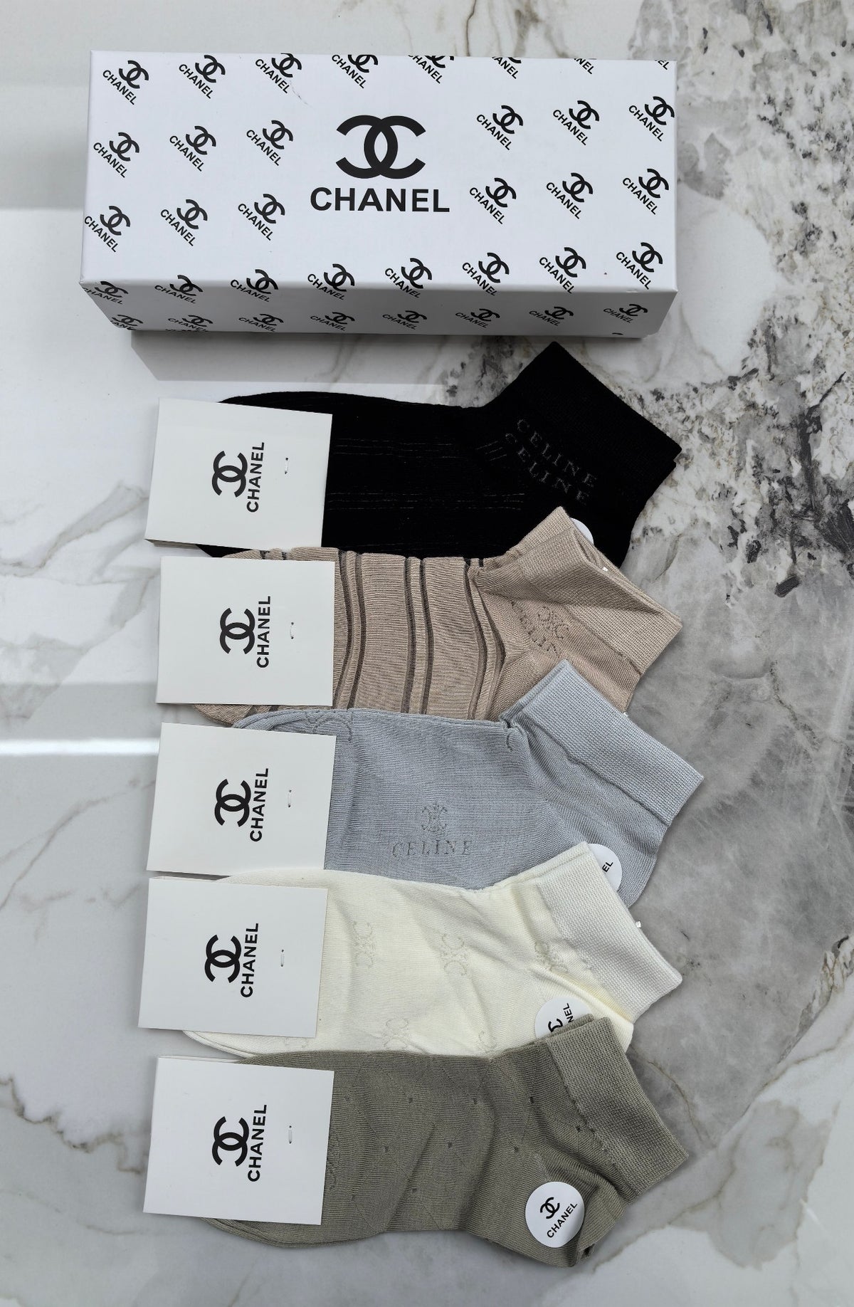 Chanel Modal No-Show Socks - 5-Pair Set