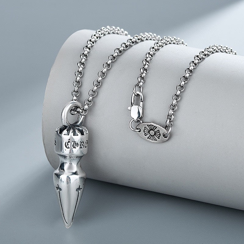 Martin Graham pendant necklace in polished metal-tone – styled product view