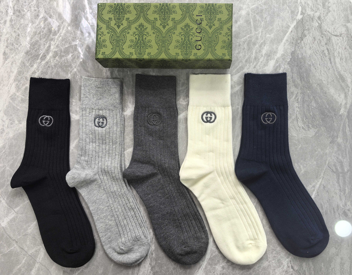 Gucci Cotton Crew Socks - 5-Pair Set