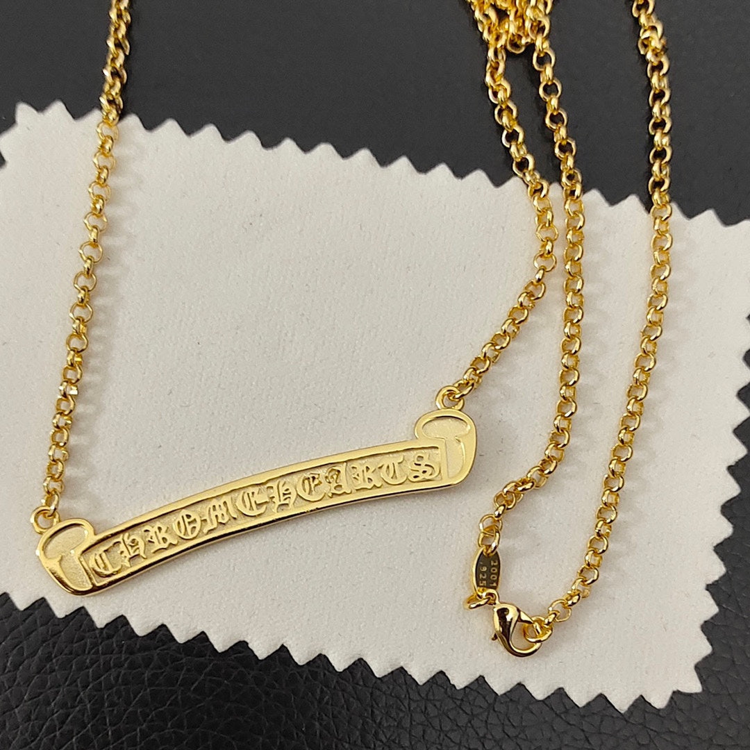 Martin Graham pendant necklace in polished metal-tone – styled product view